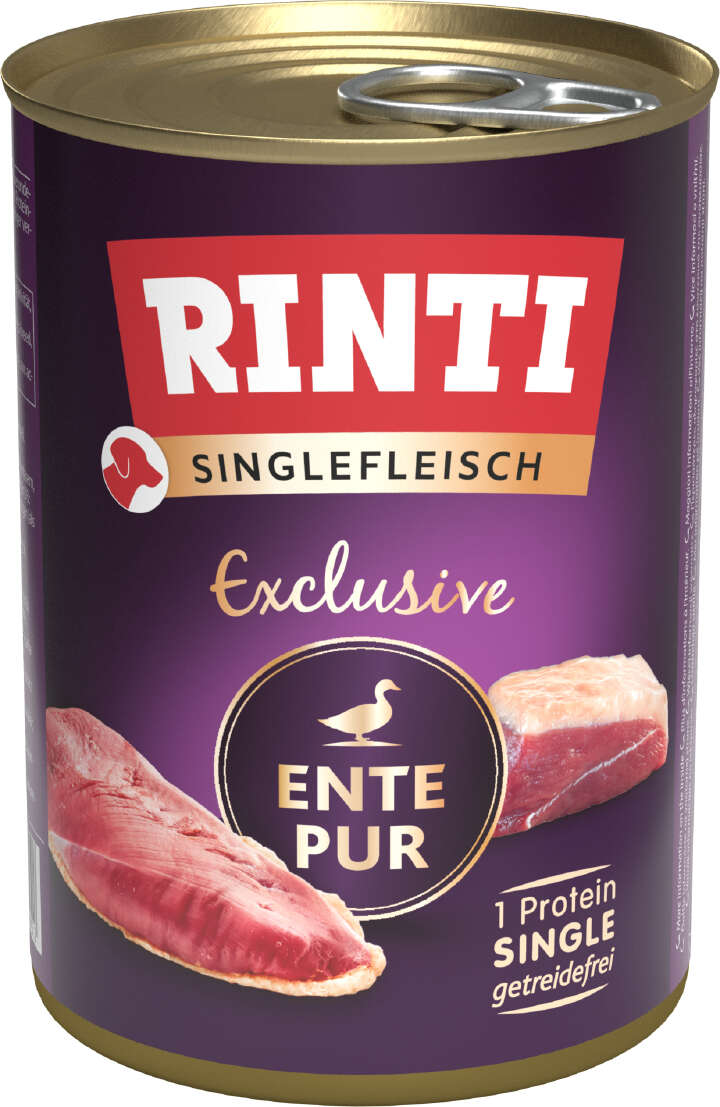 RINTI Hunde-Nassfutter Singlefleisch Exclusive Ente pur
